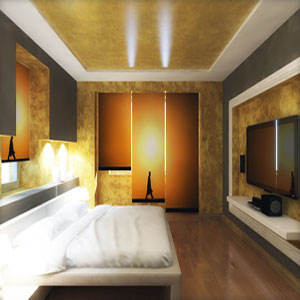 Фотография гостевой спальни в стиле модерн