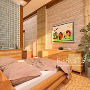 Родительская спальня из бамбука