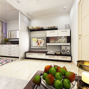 Дизайн спальни-гостиной в однокомнатной квартире