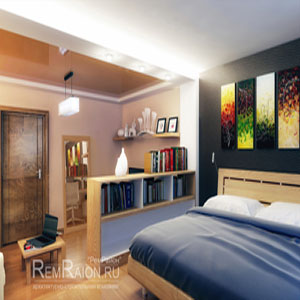 Дизайн спальни-гостиной в двухкомнатной квартире
