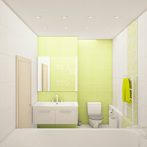 Дизайн ванной в салатовом цвете