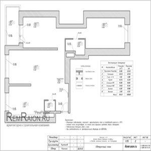 Обмерный план трехкомнатной квартиры в Коммунарке