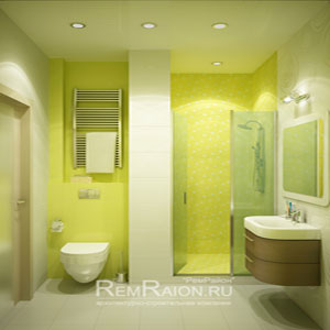 Желтая ванная комната в загородном доме Миллениум Парк