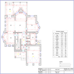 Обмерный план первого этажа в загородном доме Миллениум Парк