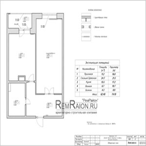 Обмерный план однокомнатной квартиры в Балашихе