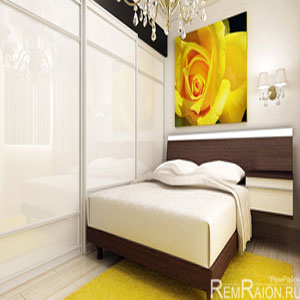 Спальня с желтым цветком