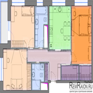 Планировка трехкомнатной квартиры с тремя спальнями в ЖК тушино 2018