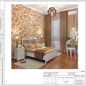 Дизайн-проект альбом визуализации спальня вид 1