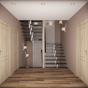 Дизайн лестничного холла таунхауса