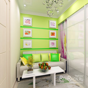 Дизайн гостиной в зеленом цвете