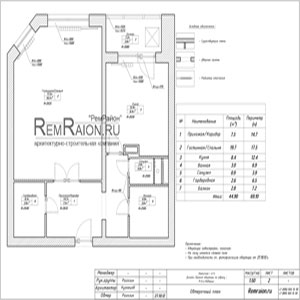 Обмерный план однокомнатной квартиры в Люберцах