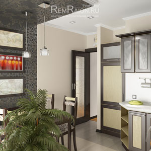 Дизайн интерьера кухни в однокомнатной квартире серии КОПЭ-М-ПАРУС