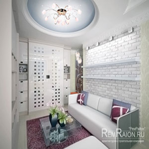 Дизайн гостиной с клинкерной плиткой под серый кирпич