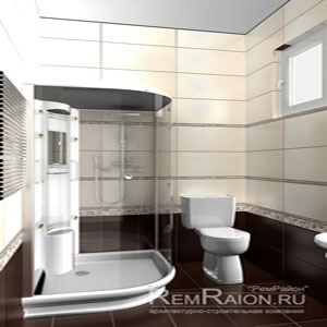 Дизайн проект ванной комнаты в загородном доме