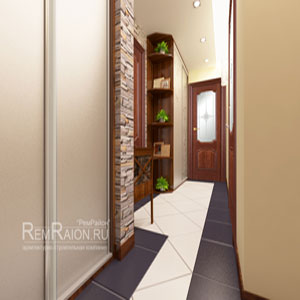 Дизайн прихожей-коридора в двухкомнатной квартире серии П3