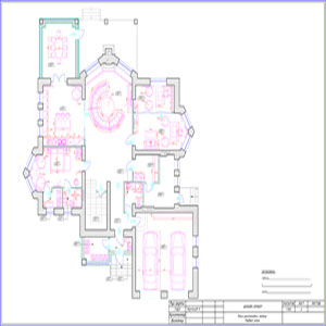 План мебели первого этажа в загородном доме Миллениум Парк